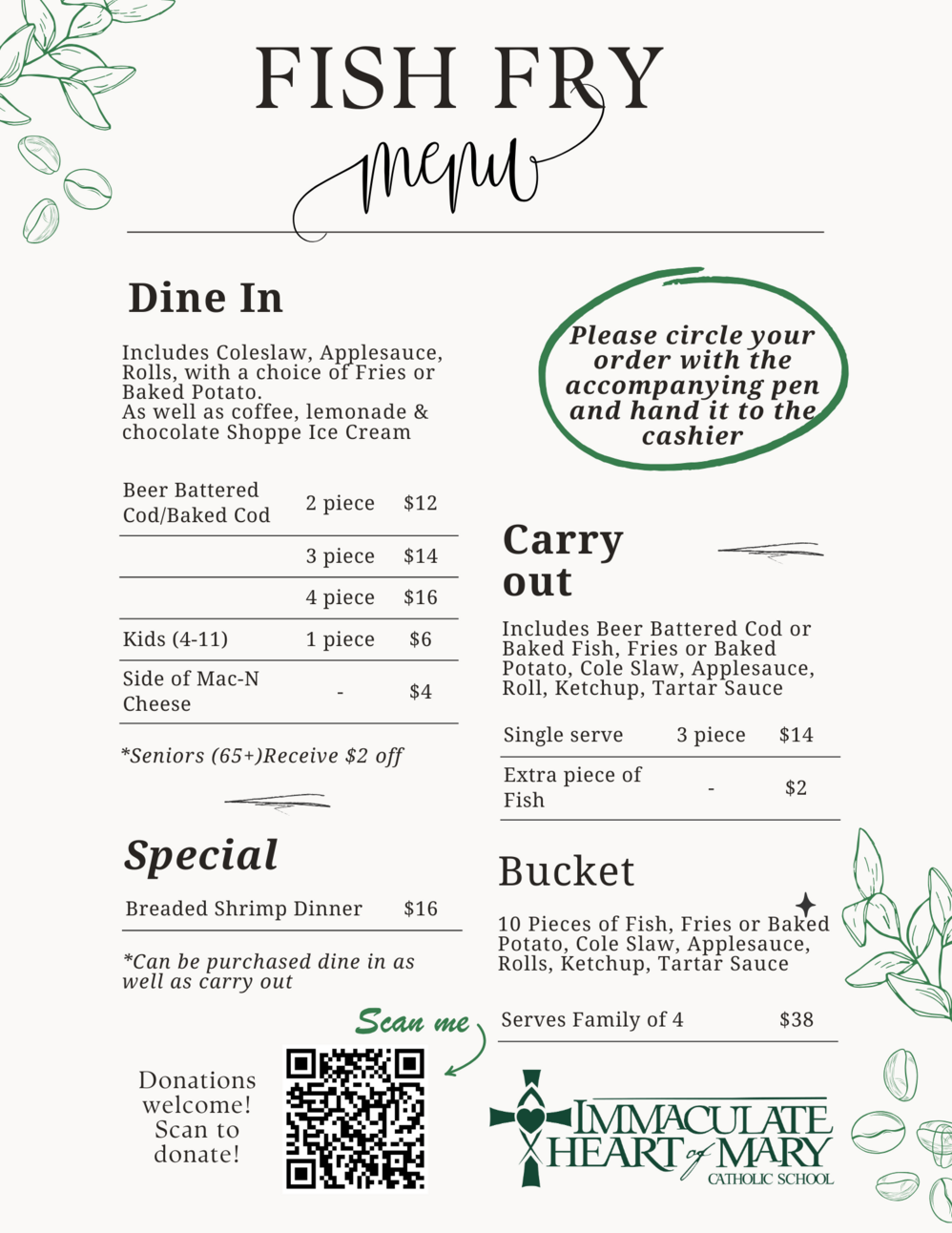 IHM Fish Fry Stella Maris Monona, WI